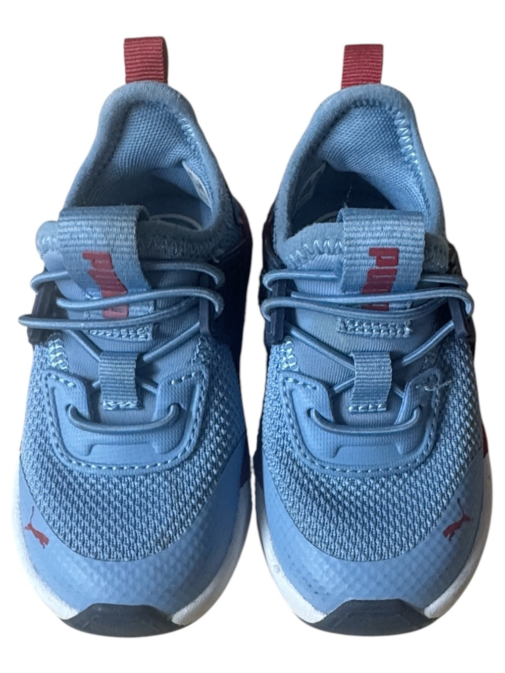 Puma Kids Light Blue and Red Slip-On Sneakers